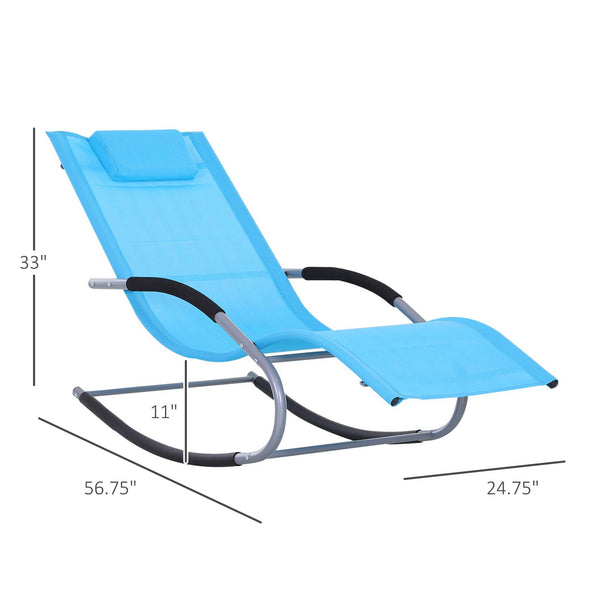 English Elm Zero Gravity Outdoor Rocker Recliner with Steel Frame and Breathable Mesh Support T3971P386583