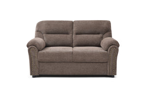 English Elm Hamilton Love Seat with Chenille Upholstery, Nailhead Trim and Pillow Arms for Classic Comfort Brown 33 L x 61 W x 23 H B078P349537