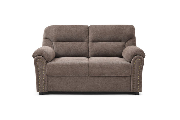 English Elm Hamilton Love Seat with Chenille Upholstery, Nailhead Trim and Pillow Arms for Classic Comfort Brown 33 L x 61 W x 23 H B078P349537