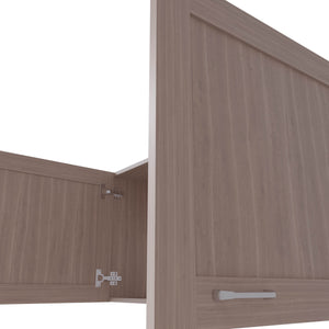 English Elm Nakya Wall Cabinet 2 Doors White Oak Finish – Space-Saving Kitchen Storage with Open Shelf, Scratch-Resistant B128P314811