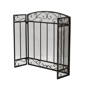 English Elm Christopher Knight Home® - FIRE Decorative Iron Fireplace Screen with Durable Mesh Shield and Classic Curved Frame for Safety and Style Black+Gold 65184.00