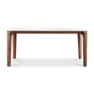English Elm Modern Rectangular Walnut & Ceramic Dining Table - Stylish 5.9Ft Centerpiece For Any Occasion B353S00005