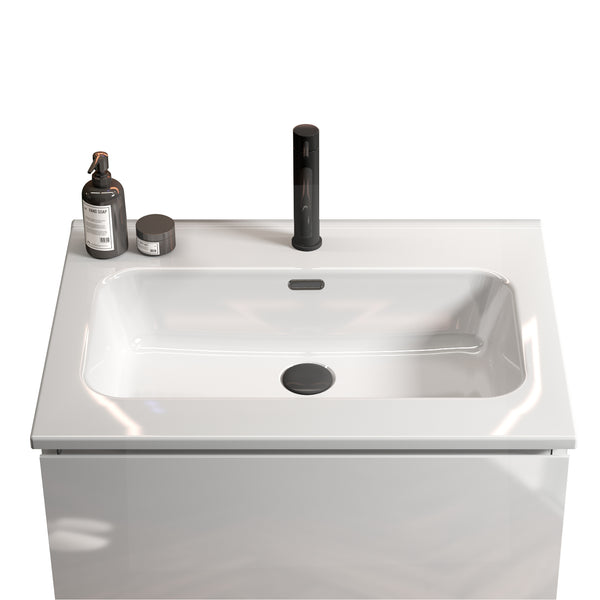 English Elm Bb0924Y311, Modern Integrated White Ceramic Basin With Single-Hole Faucet Compatibility & Easy Care W1865P163521