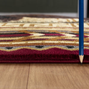 English Elm Nature'S Lodge Area Rug 2'7" X 7'3" - Rustic Red, Durable, Stain-Resistant, Perfect For High Traffic Spaces B186P180966