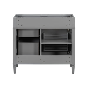English Elm 36'' Modern Bathroom Vanity Cabinet with Tip-Out Drawer, Adjustable Shelf, Smooth Metal Slides, Solid Wood Frame Grey N710P186084E