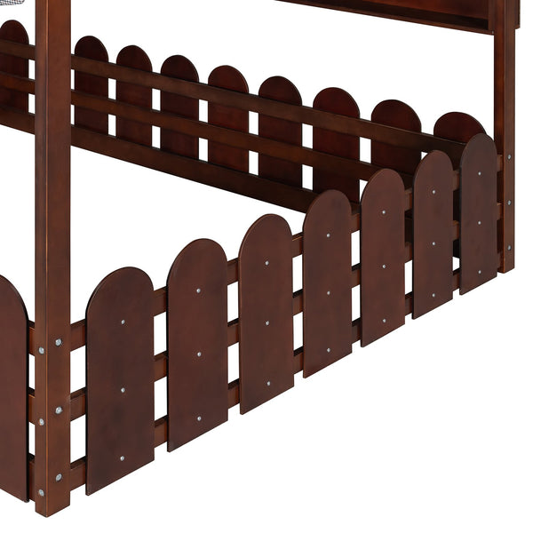 English Elm {slats Are Not Included} Twin Montessori House Floor Bed Kids Tent Lights Shelves Pinewood Frame Espresso N708P407963P