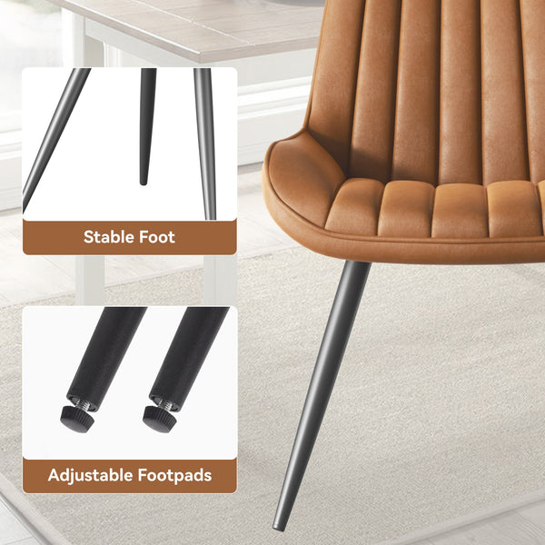 English Elm Modern Dining Chairs Set Of 2 - Plush Upholstered Fabric Seating With Metal Legs For Stylish Comfort T3950P394356