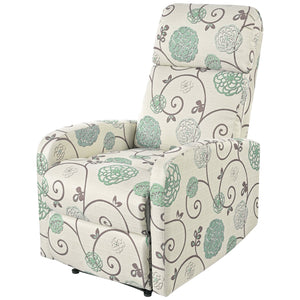 English Elm Christopher Knight Home® - Modern Recliner Plush Manual Recliner Chair with Ergonomic Support, 3-Position Backrest, Durable Fabric Comfort Beige+Blue N763P256491C