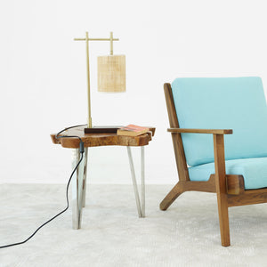 English Elm Ashcroft Furniture - Bedroom Table Lamp - Nordic Moonstone Bamboo Shade For Warm, Cozy Ambiance In Study & Living Rooms B183P315122