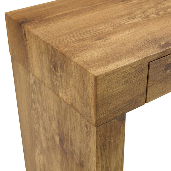 English Elm 4-piece Bar Set with Wood Grain Table Two Storage Drawers and Pu Leather Cushioned Stools W2920S00114
