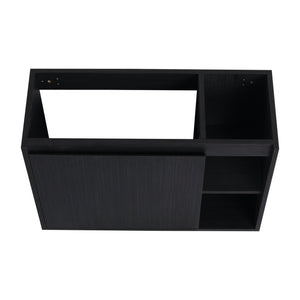 English Elm 28'' Wall-Mounted Bathroom Vanity with Glossy White Ceramic Sink, Soft-Close Doors, Water-Resistant Plywood Finish (Easy Assembly, KD Packing) W999P310767