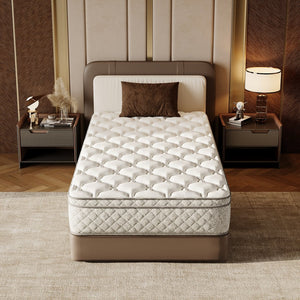 English Elm Twin Hybrid Mattress 12 Inch Gel Memory Foam Pocket Coils Medium Firm Sleep Support W3682P338216