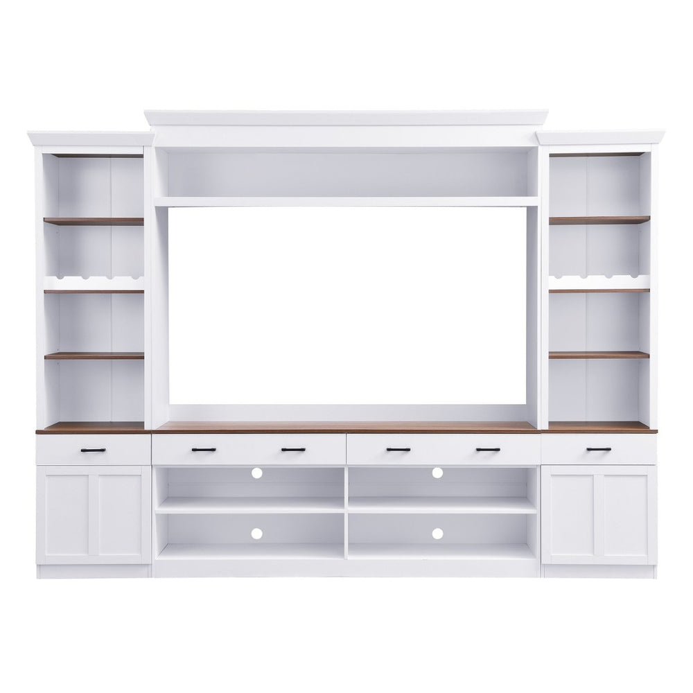 English Elm Tv Stand - Stylish Farmhouse Entertainment Unit For Tvs Up To 70", Ample Storage & Wine Racks N721P249238K-GIGA