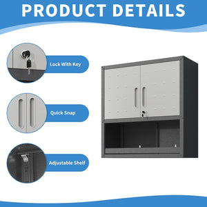 English Elm Heavy Duty Wall Mounted Steel Cabinet Locking Lift Door Garage Workshop Storage T2398P236505