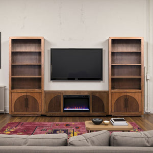 English Elm Eclipse 65 Inch Fireplace Tv Stand For Tvs Up To 75" - Elegant Bourbon & Walnut Finish With Heat B108P345181