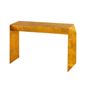 Pasargad Home Katya Gold Foil Console Table - Bold Modern Design For Stunning Living Room Style Gold Iron Prr-039gl
