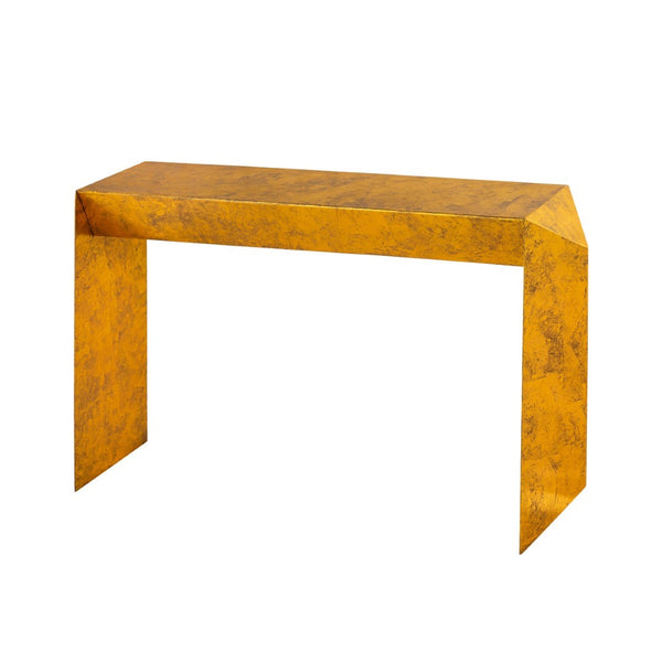 Pasargad Home Katya Gold Foil Console Table - Bold Modern Design For Stunning Living Room Style Gold Iron Prr-039gl