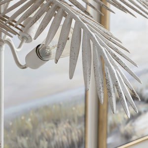 Crestview Collection 78.5"H Tropical Triple Light Metal Floor Lamp With Hand-finished Palm Fronds For Cozy Ambiance   Cvazer177