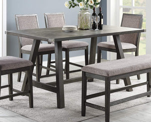 English Elm Mid-Century 72" Grey Counter Height Rectangle Dining Table Seats 6 Modern Wood Veneer Elegance B011P314245