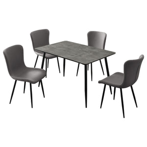 English Elm Grant Grey Extendable 5 Piece Dining Set with Upholstered Chairs and Metal Legs B062S01561