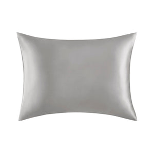 JLA Home Madison Park - 100% Mulberry silk pillowcase 25mm 6A OEKO-TEX satin finish with hidden zipper for skin & hair care Grey MP21-7273