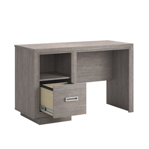 English Elm Desk, Space-Saving Medium Grey Finish With Storage Drawer & Cable Management For Home Office Use B356P354414