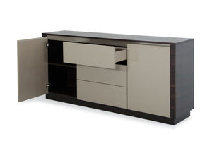 VIG Furniture Caligari Modern Oak & Grey Gloss Buffet With Soft-Close Drawers, Ample Cabinet Storage, Fully Assembled VGUNAC642-183