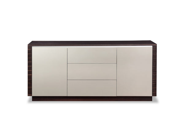 VIG Furniture Caligari Modern Oak & Grey Gloss Buffet With Soft-Close Drawers, Ample Cabinet Storage, Fully Assembled VGUNAC642-183