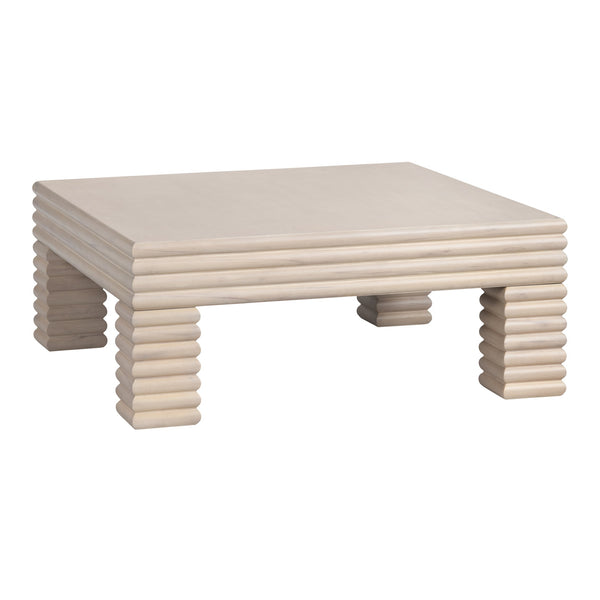 Crestview Collection Coastal Cocktail Table - Natural Bayur Wood, Sculptural Elegance, Minimal Assembly For Your Living Space Cream Solid Wood Cvfdr1224