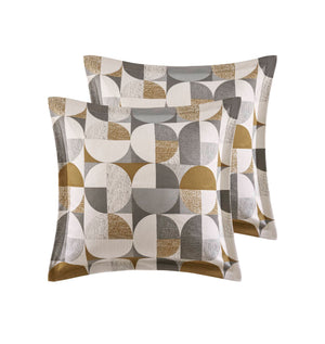 English Elm 8 Queen Jacquard Oversized Duvet Comforter Set with Euro Shams, Decorative Pillows, Plush Polyester fills Gold 23.23 L x 19.68 W x 15.75 H B035P319227