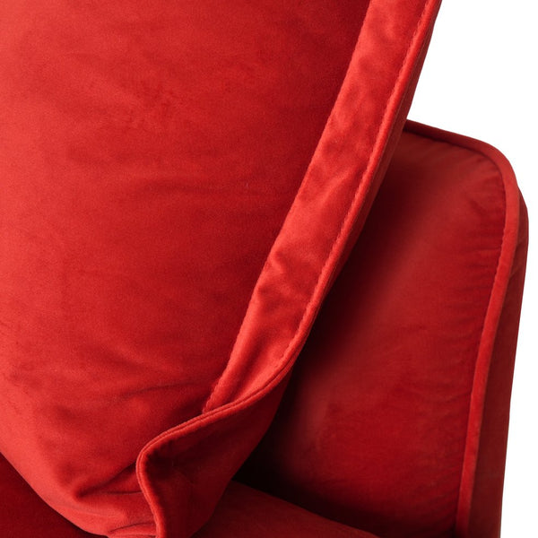 English Elm Sky Cloud Sectional Sofa with Cloud-Like Comfort, Modular L-Shaped Velvet Seating, Removable Covers, Storage Ottoman Red B341S00019