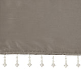 Madison Park Emilia Transitional Lightweight Faux Silk Valance With Beads MP41-4452 Pewter