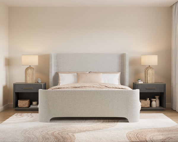 Sunpan Altman Retro-Inspired Nightstand with Faux Leather Frame & Soft-Close Drawers for Stylish Storage