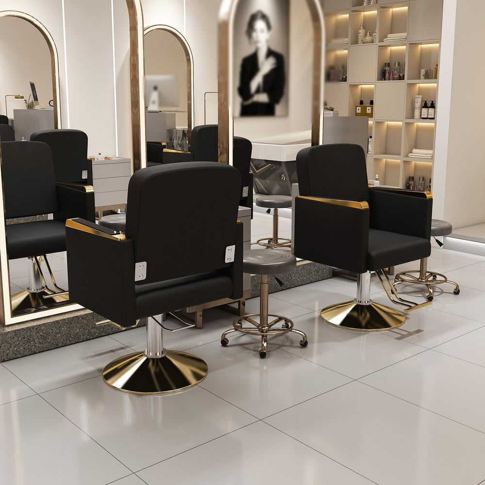 English Elm Hydraulic Salon Chair with Foot Pump Swivel Base for Barber Tattoo Spa Use W2700P410956