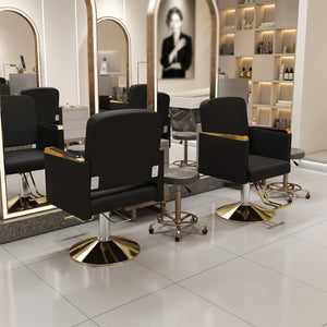 English Elm Hydraulic Salon Chair with Foot Pump Swivel Base for Barber Tattoo Spa Use W2700P410956