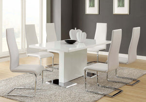 English Elm Set Leatherette Upholstered Dining Side Chairs with Ergonomic Contour, Chrome Legs, Modern Minimalist Flair White B016P223043