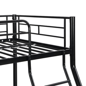 English Elm METAL Twin-Over-Twin Bunk Bed Black - Space-Saving Modern Metal Frame, Durable Quiet Steel Support W2297P397424