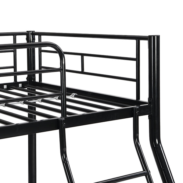 English Elm METAL Twin-Over-Twin Bunk Bed Black - Space-Saving Modern Metal Frame, Durable Quiet Steel Support W2297P397424