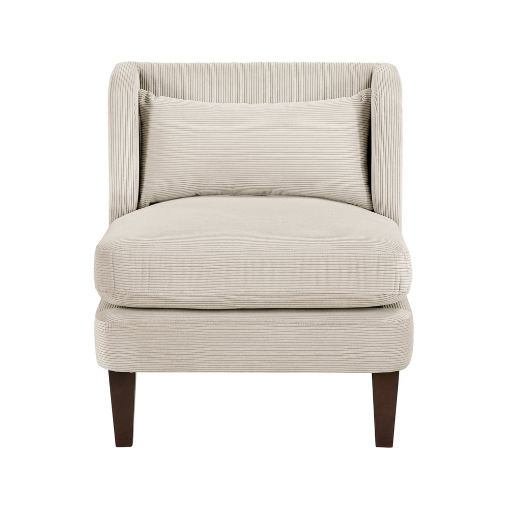English Elm Modern Taupe Corduroy Accent Chair with Pillow, Upholstered Living Room Seat, Plush Comfort B011P287473