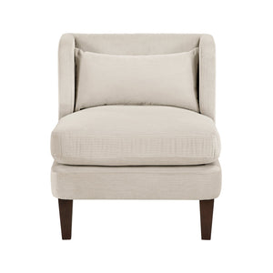 English Elm Modern Taupe Corduroy Accent Chair with Pillow, Upholstered Living Room Seat, Plush Comfort B011P287473
