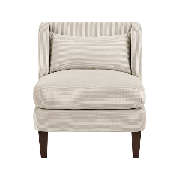 English Elm Modern Taupe Corduroy Accent Chair with Pillow, Upholstered Living Room Seat, Plush Comfort B011P287473