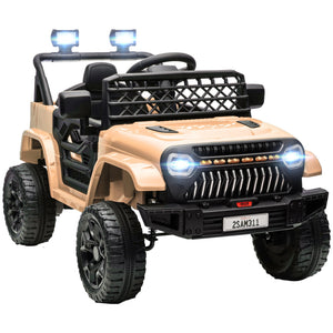 English Elm Qaba 12v Battery Powered Kids Ride on Utv with Spring Suspension and Remote Khaki W2225P249875