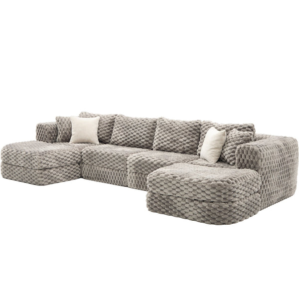 English Elm Swivel Barrel Accent Chair Chenille Tufted Round Club Seat for Living Room Lounge Grey N719S002360E
