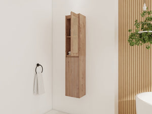 English Elm 12" Bathroom Side Cabinet - Modern Wall-Mounted Design With Soft-Close Doors & Space-Saving Style W999S00340