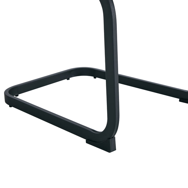 English Elm Modern Chic Dining Chairs with Faux Leather Padded Seat, High-Density Foam Comfort & Metal Legs Set Brown 38.97 L x 19.29 W x 18.11 H W1512P395378