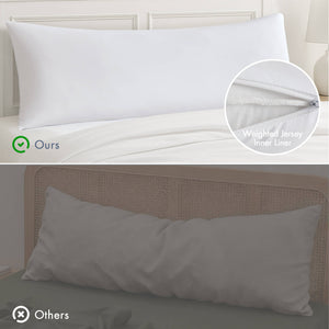 English Elm 1- Piece Full Body Cooling Pillow with Nylon Spandex Cover for Side Sleepers White B035P482973