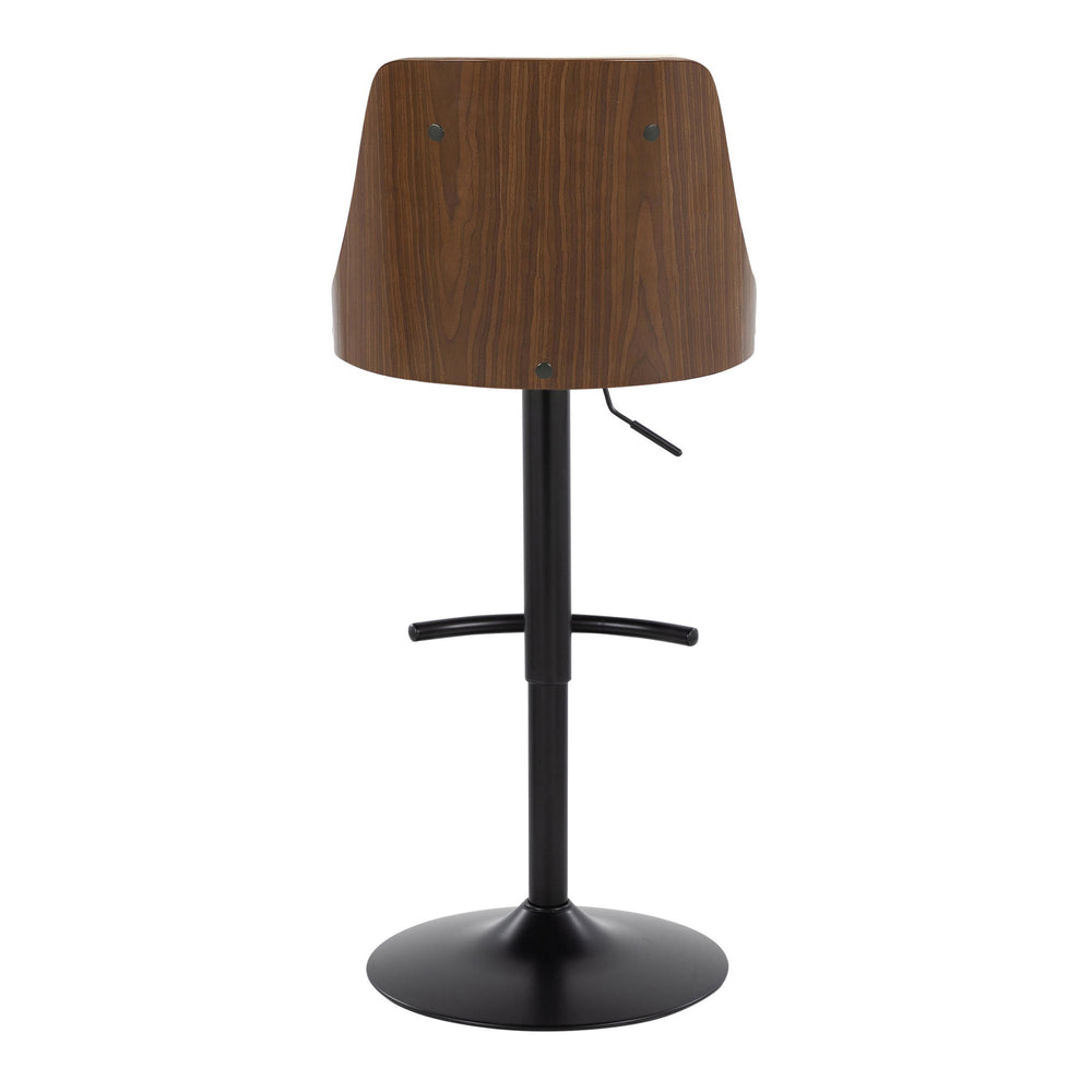 English Elm Gianna Adjustable Barstool Set Of 2 - Mid-Century Modern Style With Swivel, Walnut & Cream Upholstery B202S00885