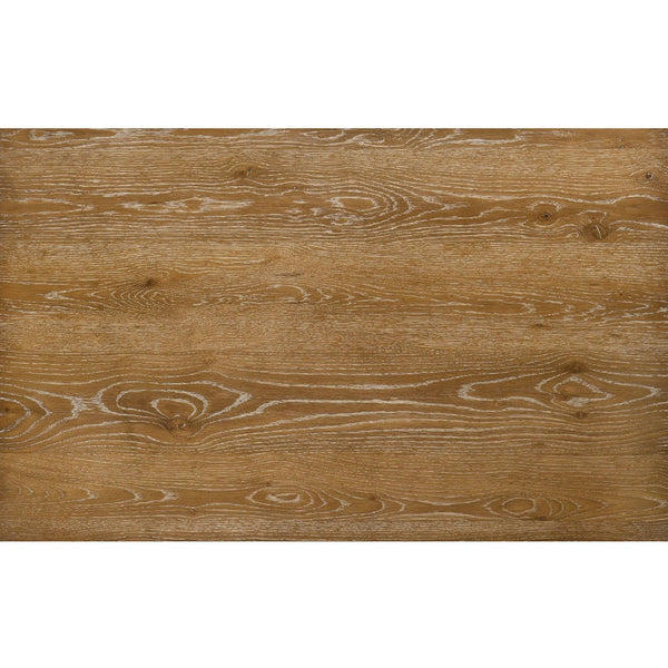 English Elm 5 Piece Antique Natural Oak Wood Dining Set with Cushioned Chairs, Compact Solid Wood Table Brown B011P379420