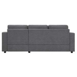 English Elm Modern L-Shaped Sectional Sofa With Curved Chaise, Usb Ports & Storage, Soft Chenille, Grey Finish N719S002170E