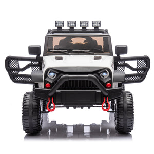 English Elm 24v Kids Electric Ride on Car with Parental Remote Dual Motors and Four Wheel Suspension White W1578P208323